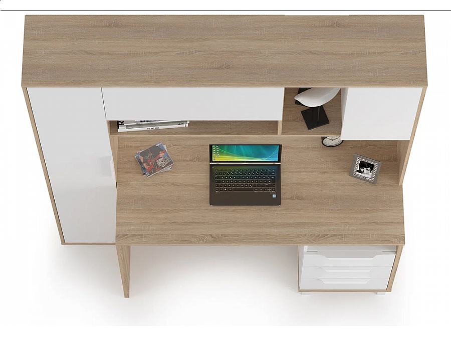 Комфорт 12.95 дуб сонома / белый PE шагрень