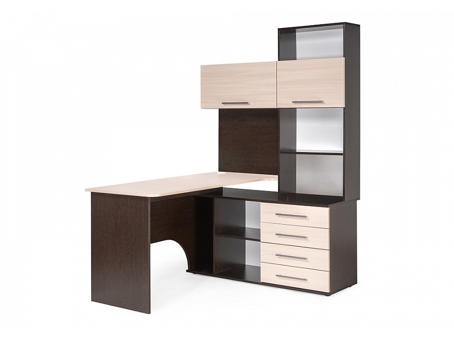 Компьютерный стол КСТ-14П 140х123,5х182,8 правый венге / беленый дуб