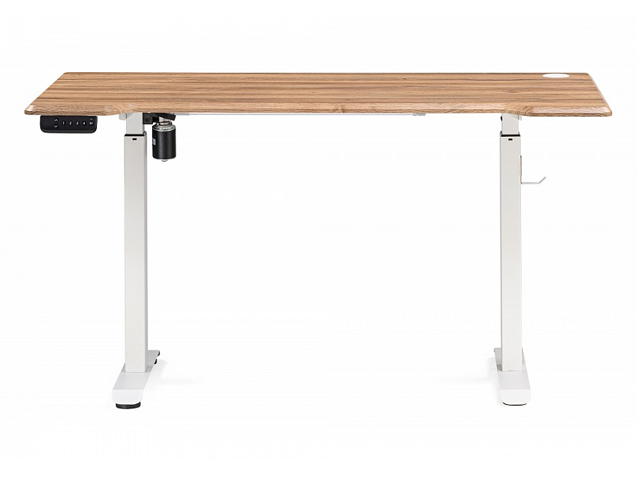 Компьютерный стол Маркос с механизмом подъема 140х80х75 белый / вотан дуб