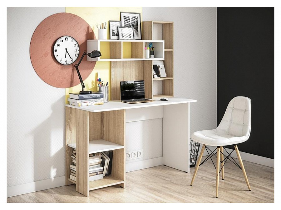 Компьютерный стол Эфес 120х50х55 дуб сонома / белый