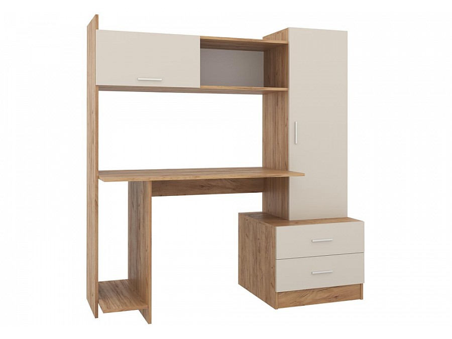 Компьютерный стол Бишоп 7 153х59х160 дуб крафт золотой / кашемир