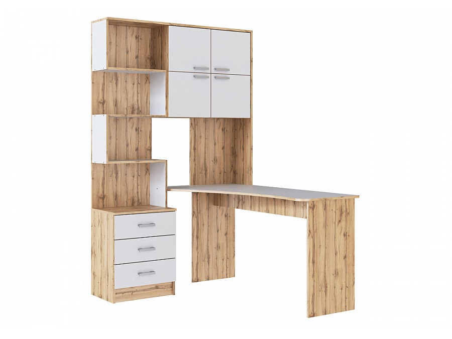 Компьютерный стол Ганор правый дуб вотан / белый