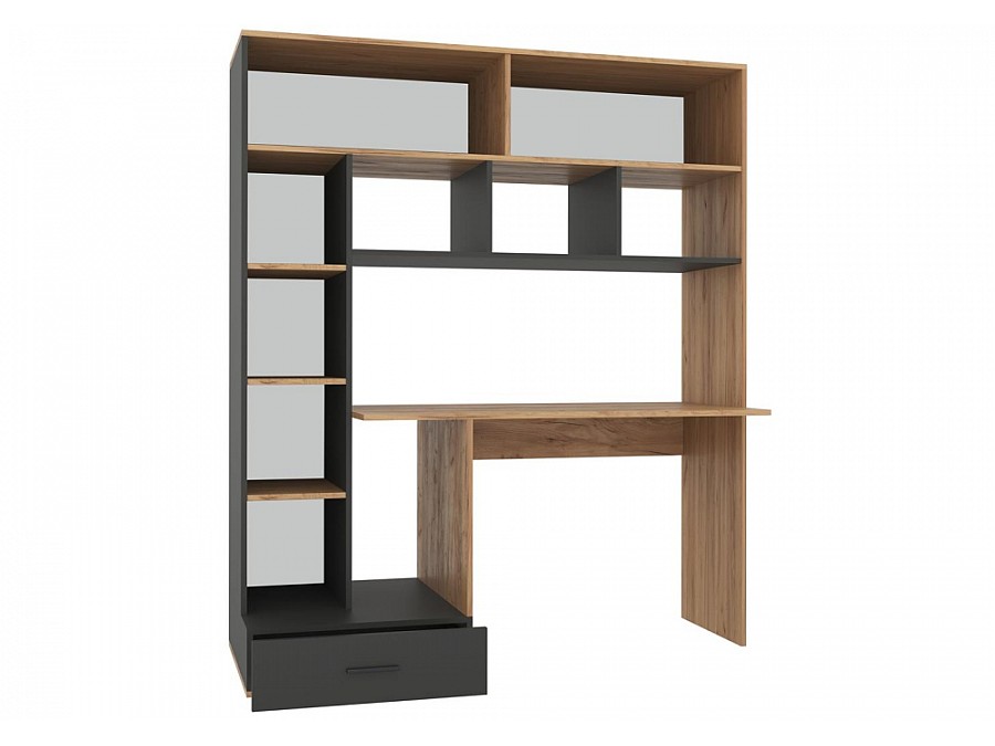 Компьютерный стол Бишоп 1 150х57х180 дуб крафт золотой / антрацит