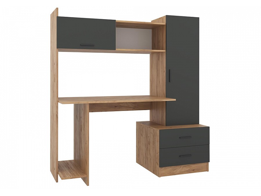 Компьютерный стол Бишоп 7 153х59х160 дуб крафт золотой / антрацит