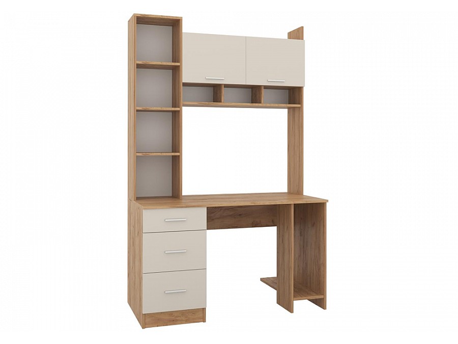 Компьютерный стол Бишоп 5 125х60х197 дуб крафт золотой / кашемир