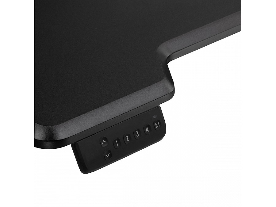 Компьютерный стол Маркос с механизмом подъема 140х80х75 черная шагрень / белый