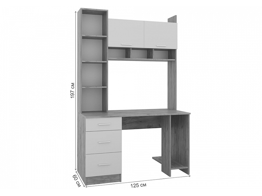 Компьютерный стол Бишоп 5 125х60х197 дуб крафт золотой / кашемир