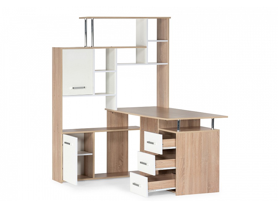 Компьютерный стол КС15 142,7х130х175,2 левый дуб сонома