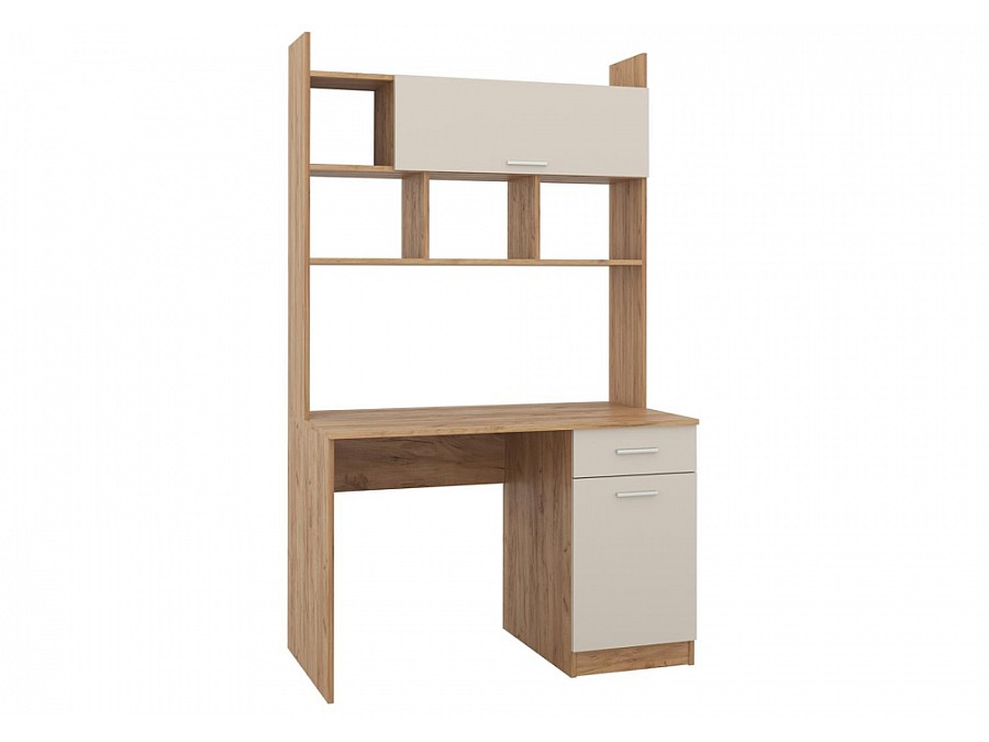 Компьютерный стол Бишоп 2 112х57х180 дуб крафт золотой / кашемир