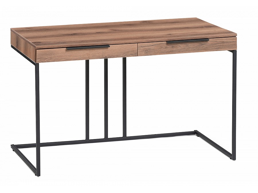 Компьютерный стол Льюис Лофт 120х65х75 дуб делано темный / черный матовый