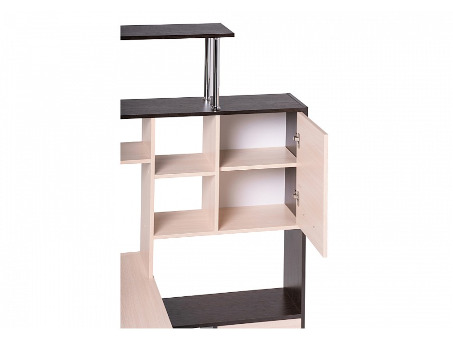 Компьютерный стол КС-15 142,7х130х175,2 венге / дуб молочный правый