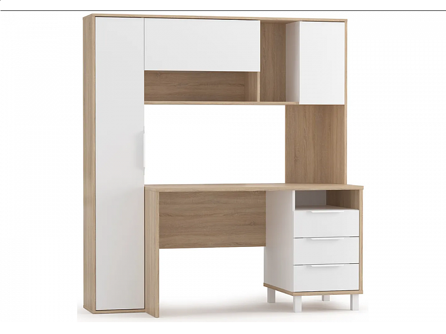 Комфорт 12.95 дуб сонома / белый PE шагрень