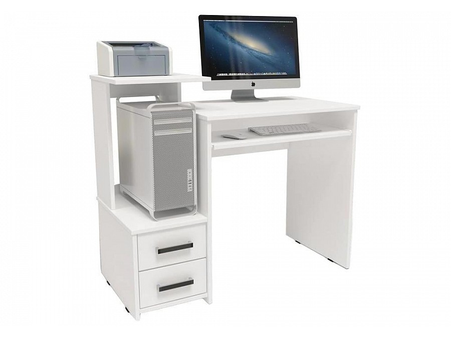 Компьютерный стол Джаз-24 99,6х49,4х86,4 левый белый