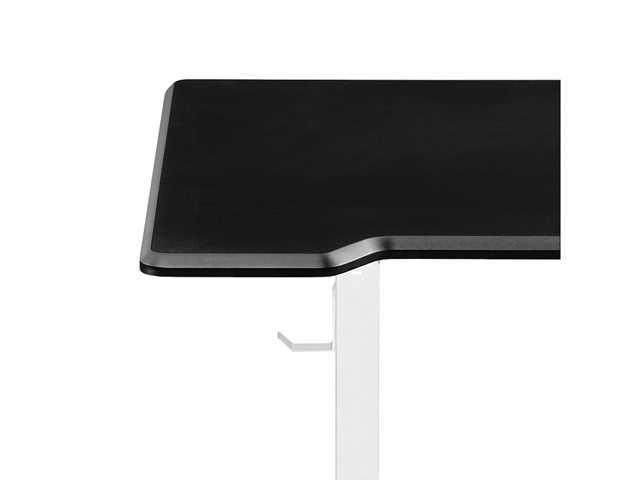 Компьютерный стол Маркос с механизмом подъема 140х80х75 черная шагрень / белый