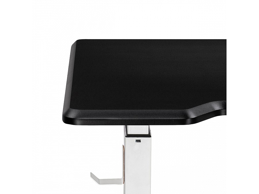 Компьютерный стол Маркос с механизмом подъема 120х75х75 черная шагрень / белый