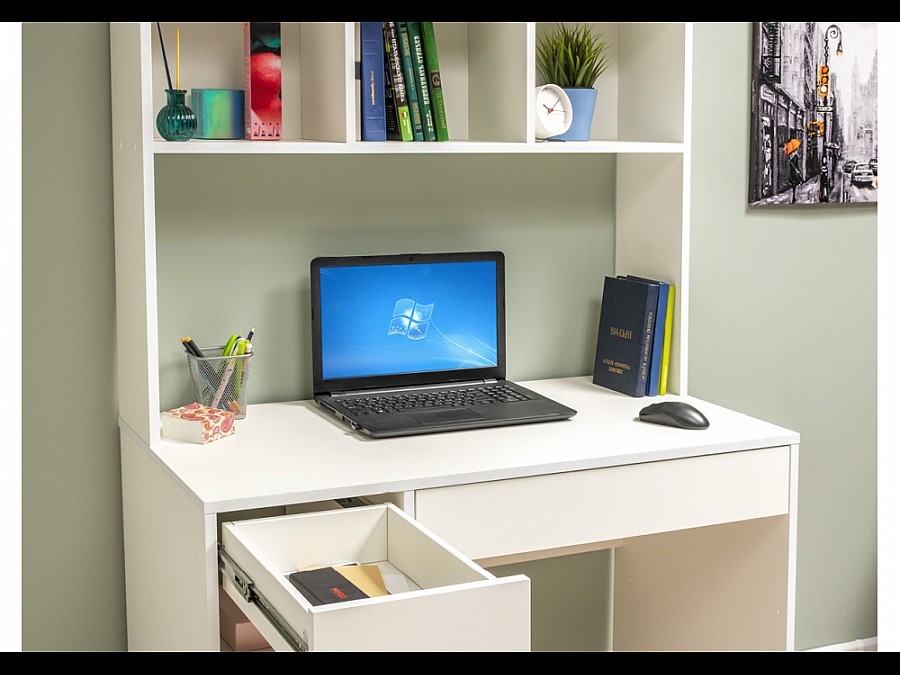 Компьютерный стол Комфорт 12.77 F белый РЕ шагрень