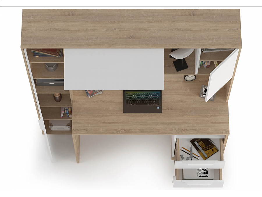 Комфорт 12.95 дуб сонома / белый PE шагрень