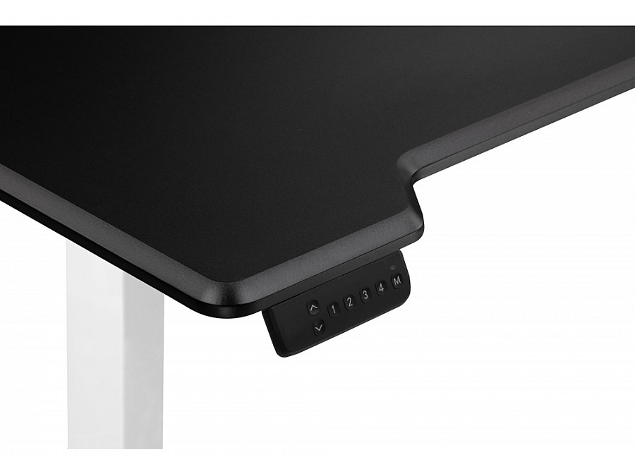 Компьютерный стол Маркос с механизмом подъема 140х80х75 черная шагрень / белый