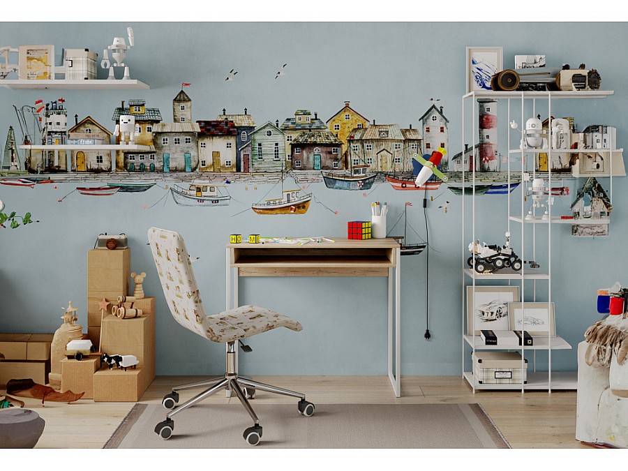 Компьютерный стол Лео Лофт 85х39х75 дуб делано светлый / матовый белый