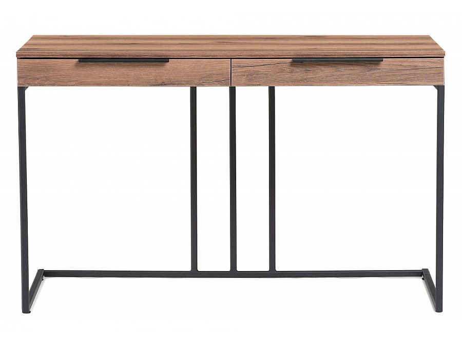 Компьютерный стол Льюис Лофт 120х65х75 дуб делано темный / черный матовый