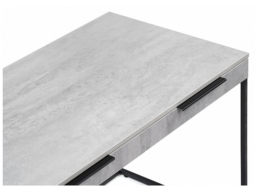Компьютерный стол Льюис Лофт 120х65х75 бетон / черный матовый