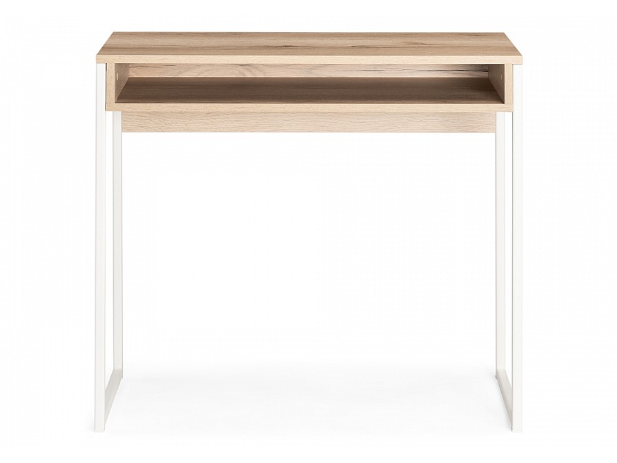 Компьютерный стол Лео Лофт 85х39х75 дуб делано светлый / матовый белый