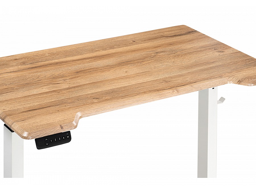 Компьютерный стол Маркос с механизмом подъема 140х80х75 белый / вотан дуб