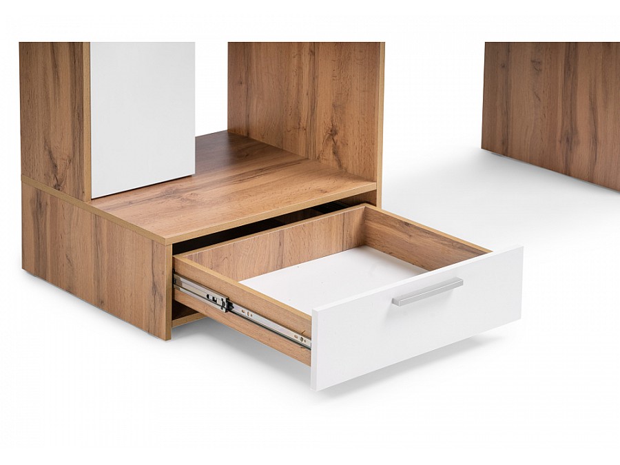 Компьютерный стол Лайт 03.243 150х57х180 дуб золотой (craft) / белый премиум