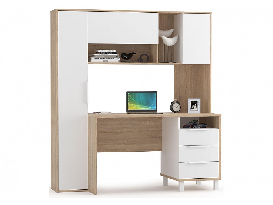 Комфорт 12.95 дуб сонома / белый PE шагрень