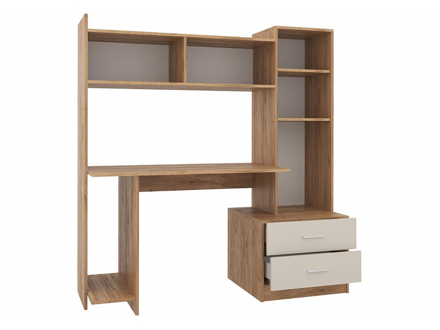 Компьютерный стол Бишоп 7 153х59х160 дуб крафт золотой / кашемир