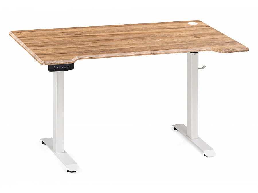 Компьютерный стол Маркос с механизмом подъема 140х80х75 белый / вотан дуб