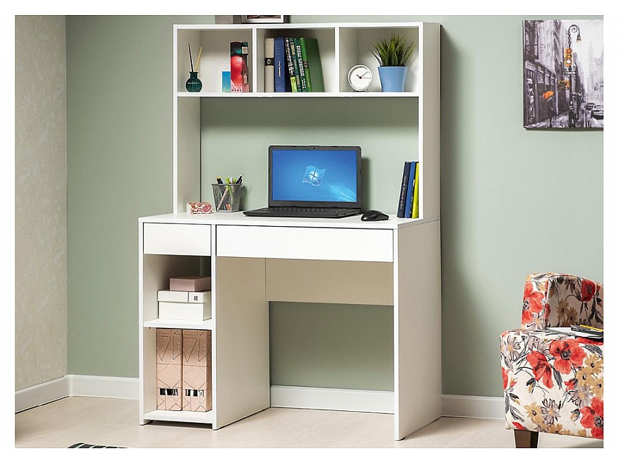 Компьютерный стол Комфорт 12.77 F белый РЕ шагрень