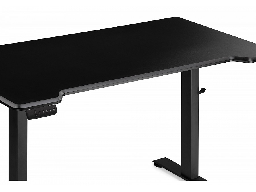 Компьютерный стол Маркос с механизмом подъема 140х80х75 черный / шагрень черная
