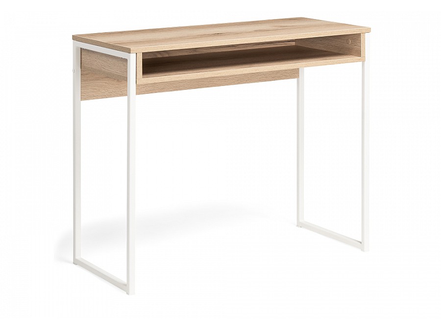 Компьютерный стол Лео Лофт 85х39х75 дуб делано светлый / матовый белый