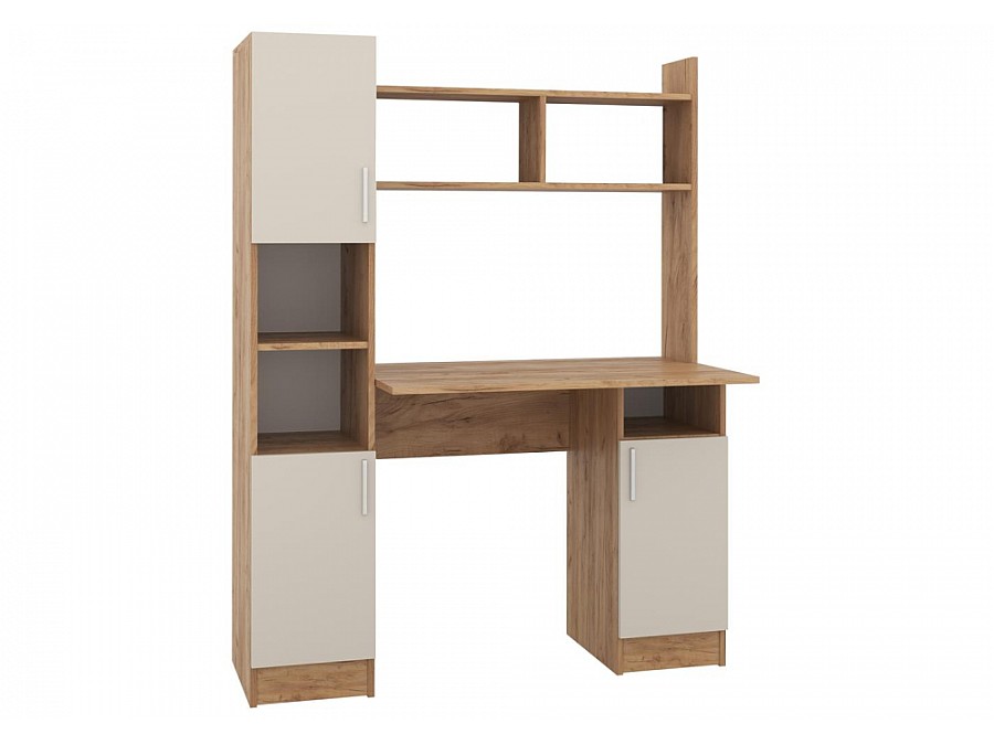 Компьютерный стол Бишоп 6 123х57х160 дуб крафт золотой / кашемир