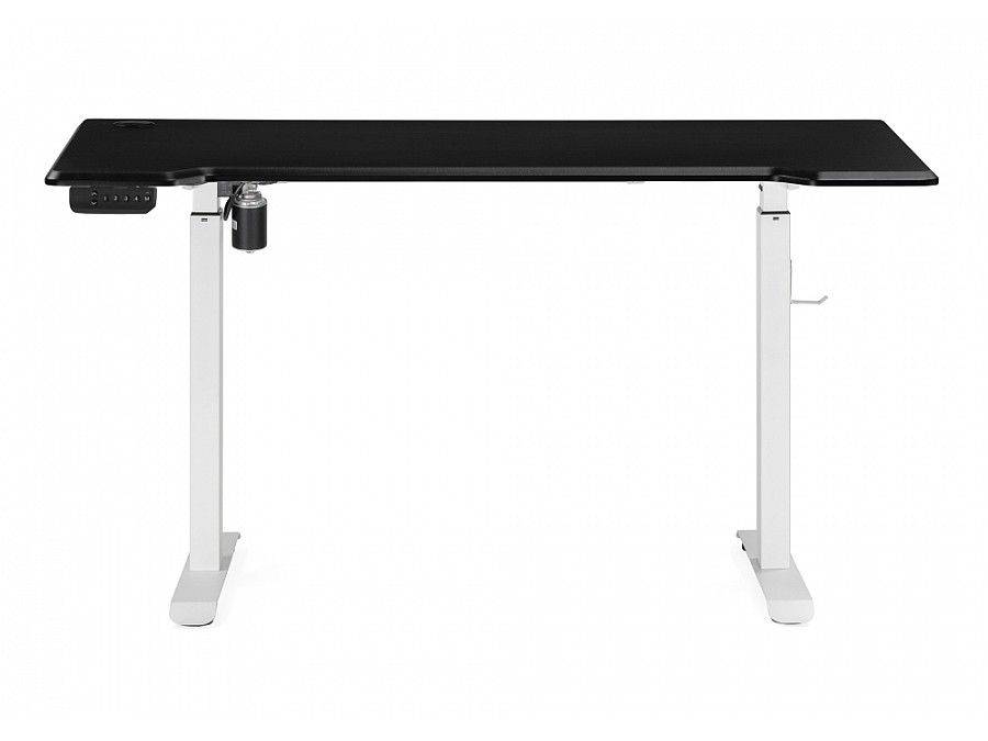 Компьютерный стол Маркос с механизмом подъема 140х80х75 черная шагрень / белый