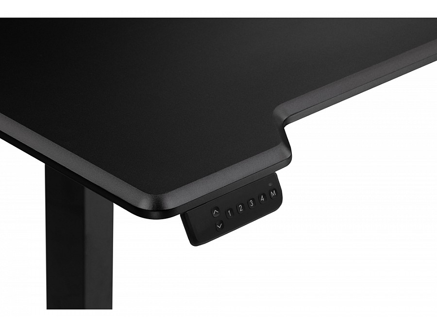 Компьютерный стол Маркос с механизмом подъема 140х80х75 черный / шагрень черная