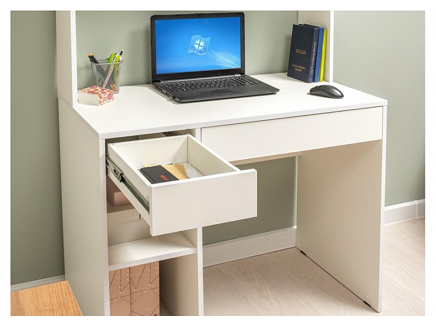 Компьютерный стол Комфорт 12.77 F белый РЕ шагрень