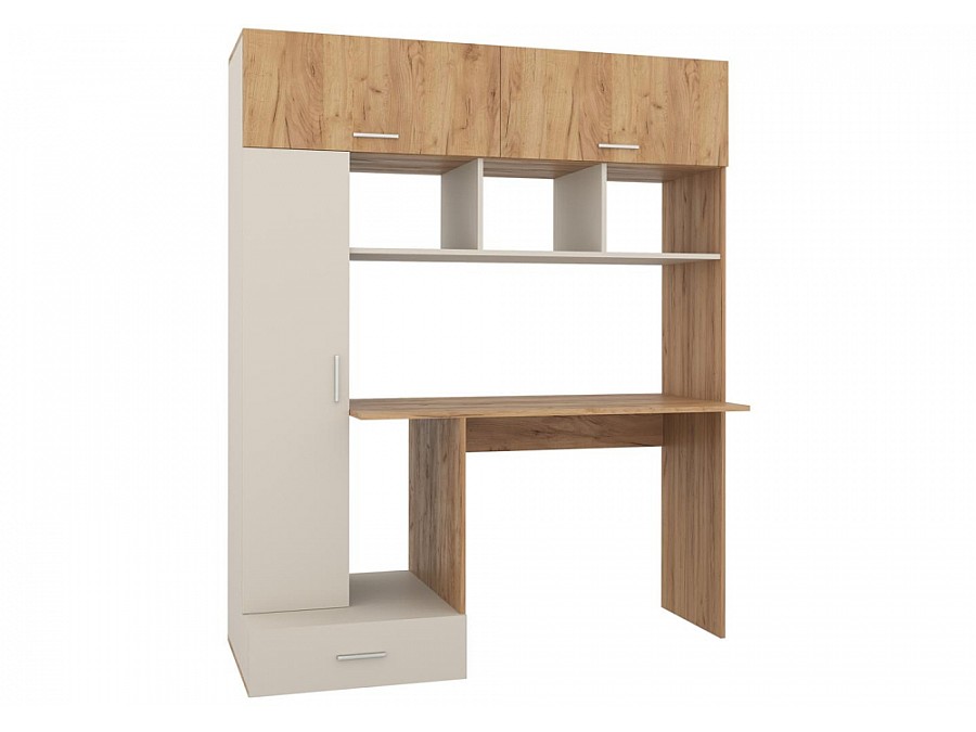 Компьютерный стол Бишоп 1 150х57х180 дуб крафт золотой / кашемир