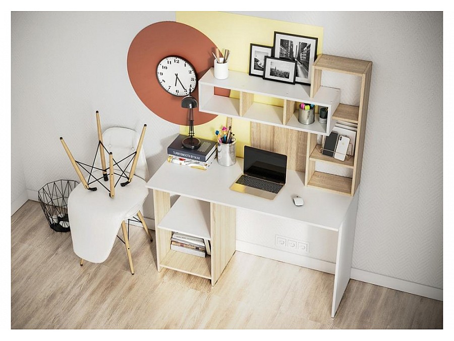 Компьютерный стол Эфес 120х50х55 дуб сонома / белый