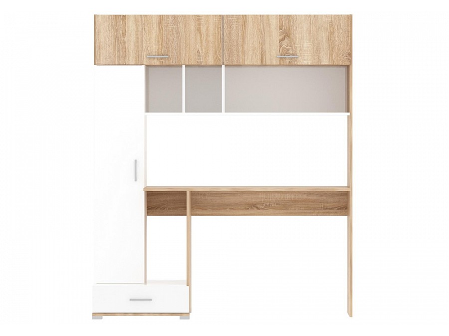 Компьютерный стол Бишоп 1 150х57х180 дуб сонома / белый