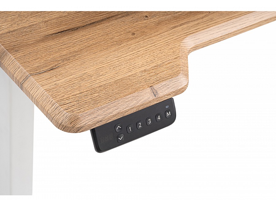 Компьютерный стол Маркос с механизмом подъема 140х80х75 белый / вотан дуб