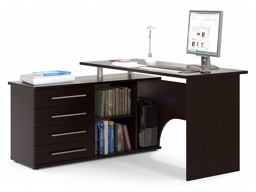 Компьютерный стол КСТ-109Л 127х140х75 левый венге