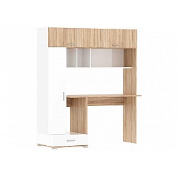 Компьютерный стол Бишоп 1 150х57х180 дуб сонома / белый