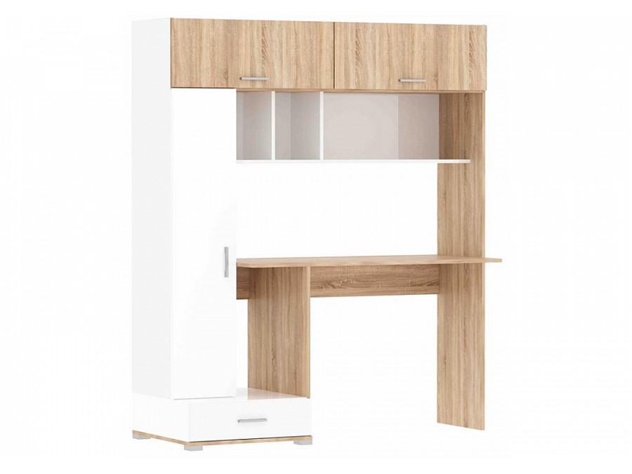 Компьютерный стол Бишоп 1 150х57х180 дуб сонома / белый