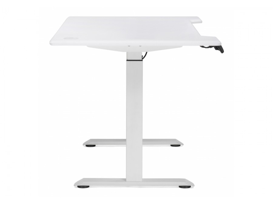Компьютерный стол Маркос с механизмом подъема 140х80х75 белый / шагрень белая