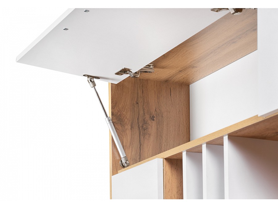 Компьютерный стол Лайт 03.243 150х57х180 дуб золотой (craft) / белый премиум