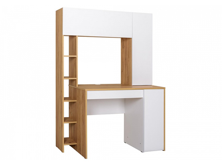 Компьютерный стол Комфорт 12.71 116,7х60,2х165,4 дуб золотой craft / белая аляска