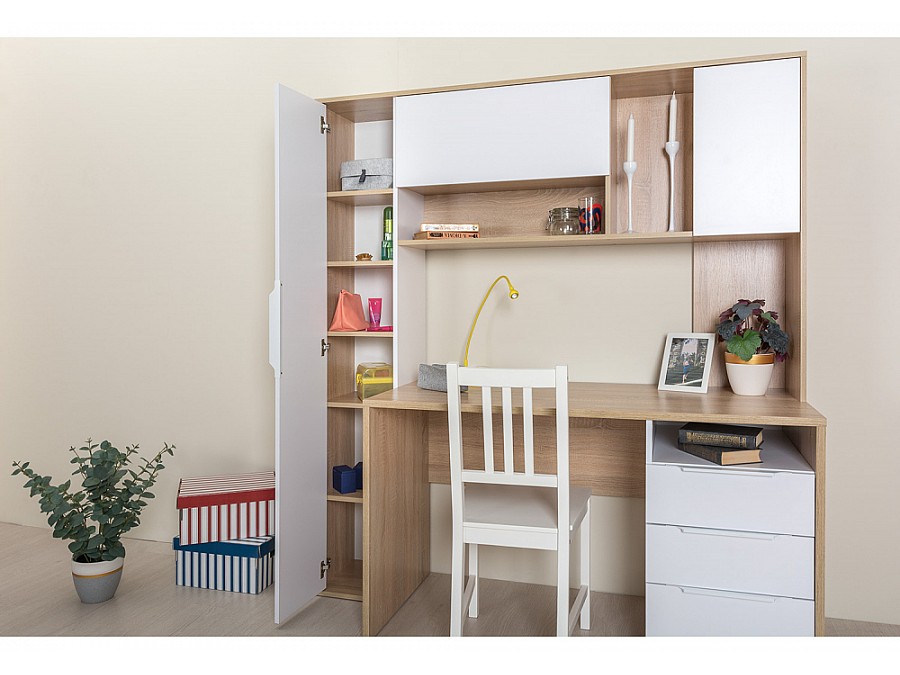 Комфорт 12.95 дуб сонома / белый PE шагрень