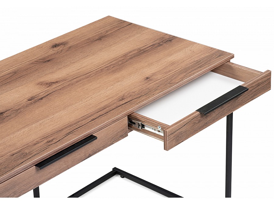 Компьютерный стол Льюис Лофт 120х65х75 дуб делано темный / черный матовый